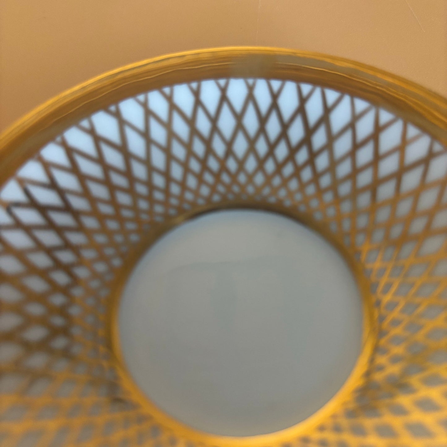 Vintage Gold Lattice Demitasse Cup & Saucer – Signed, Unknown Maker