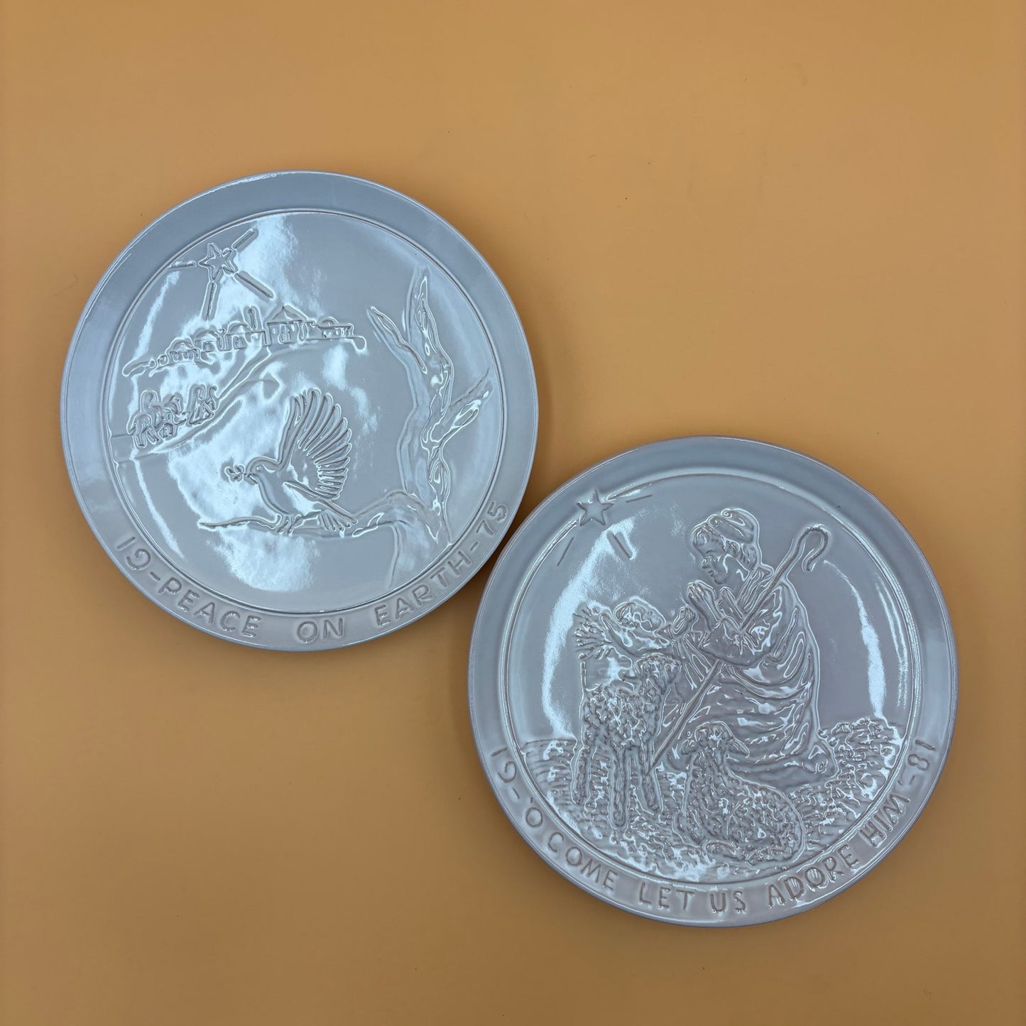 Frankoma Ceramic Wall Plates – Set of 2 Christmas Designs