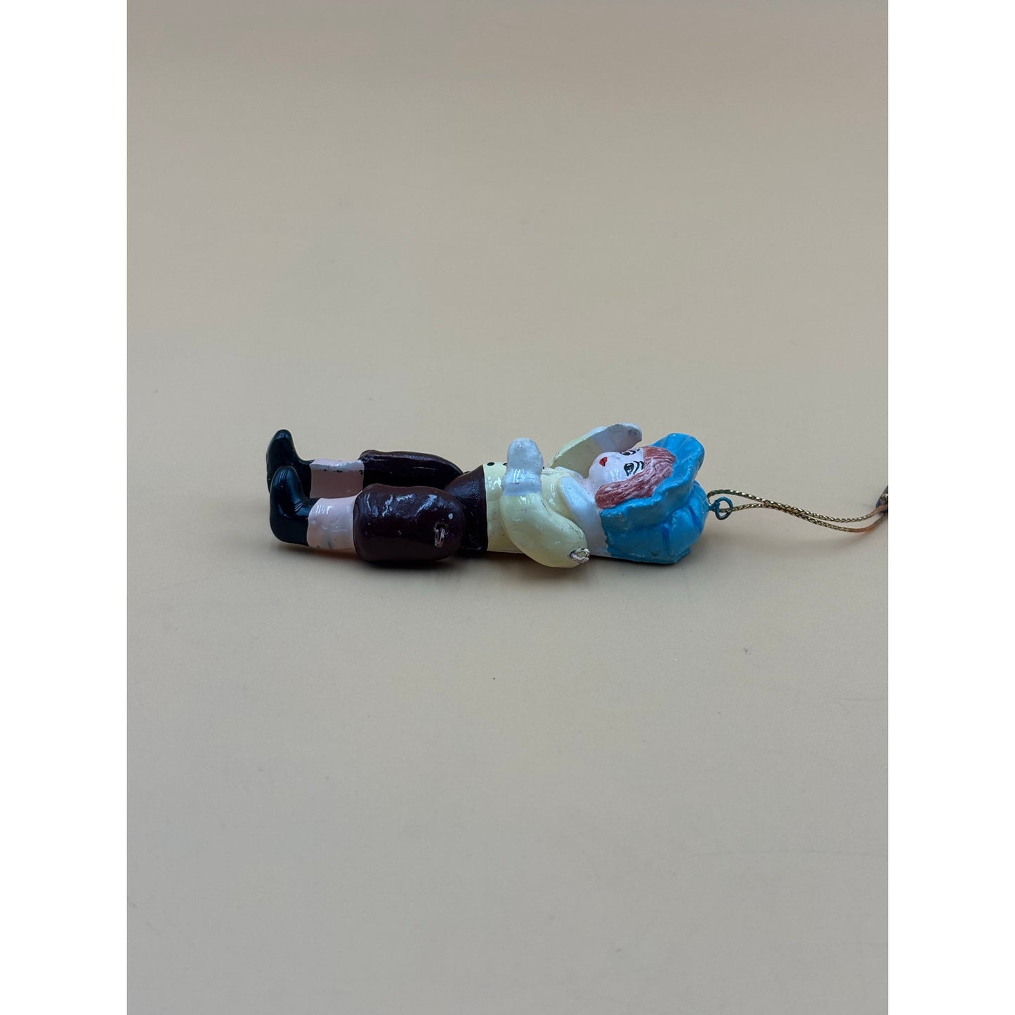 Vintage Hand-Painted Wooden Boy Ornament – Articulated Limbs – 4.25"