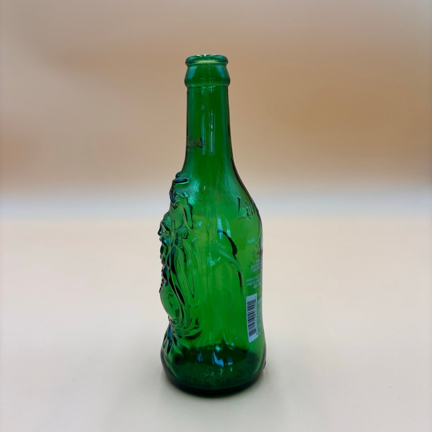 Vintage Lucky Buddha Beer Bottle – Embossed Green Glass Collectible