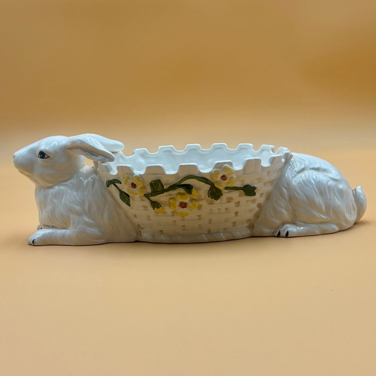 Vintage Enesco Ceramic Easter Bunny Planter/Basket E0559 Large