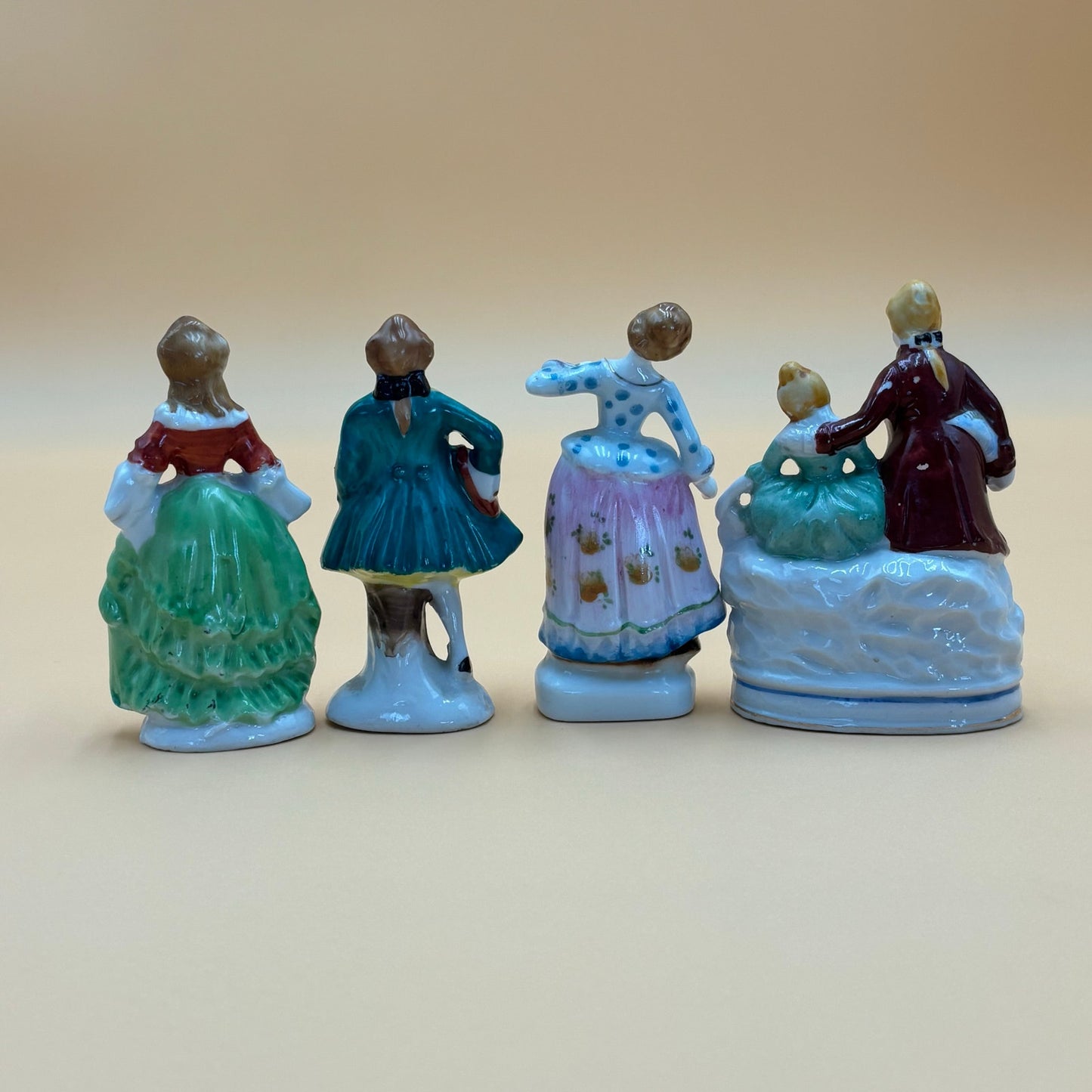 Vintage Hand-Painted Japanese Porcelain Figurines - Colonial Set (4 Pieces)
