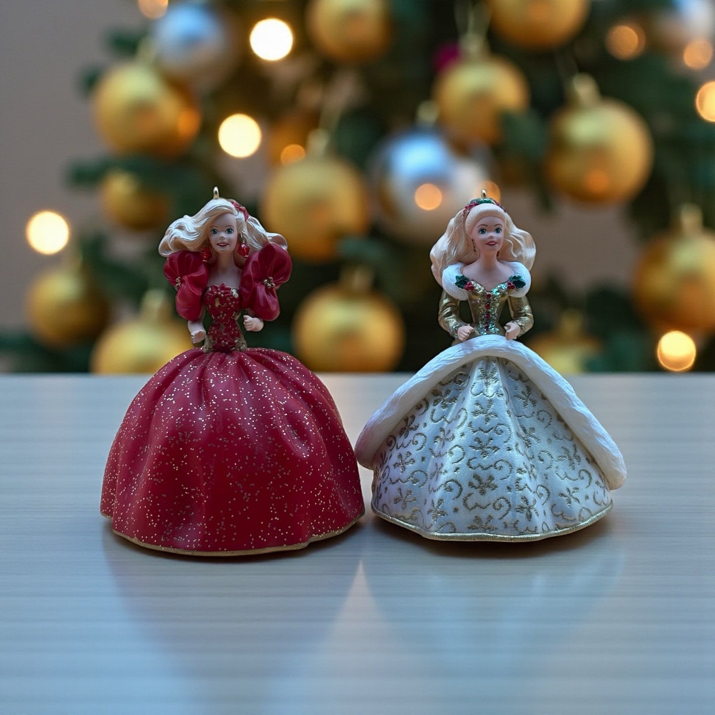 Hallmark Barbie “Holiday Barbie” Ornament Pair – 1993 & 1998 Editions