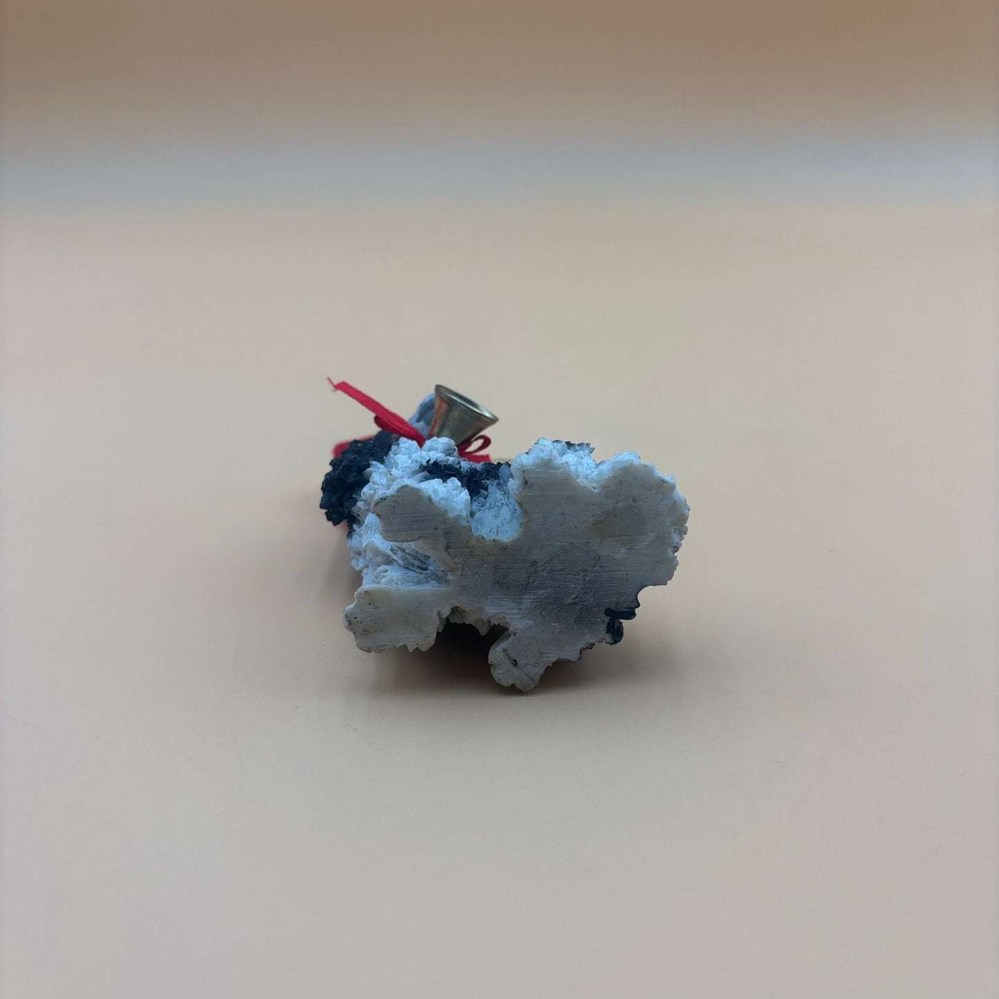 Black & White Spaniel Dog Ornament with Santa Hat