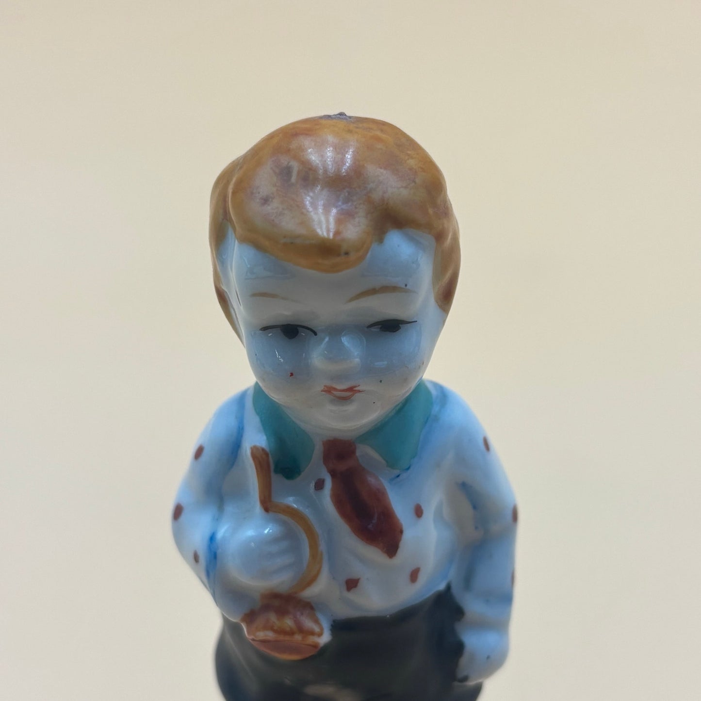 Vintage Occupied Japan Ceramic Boy Figurines - Set of 2