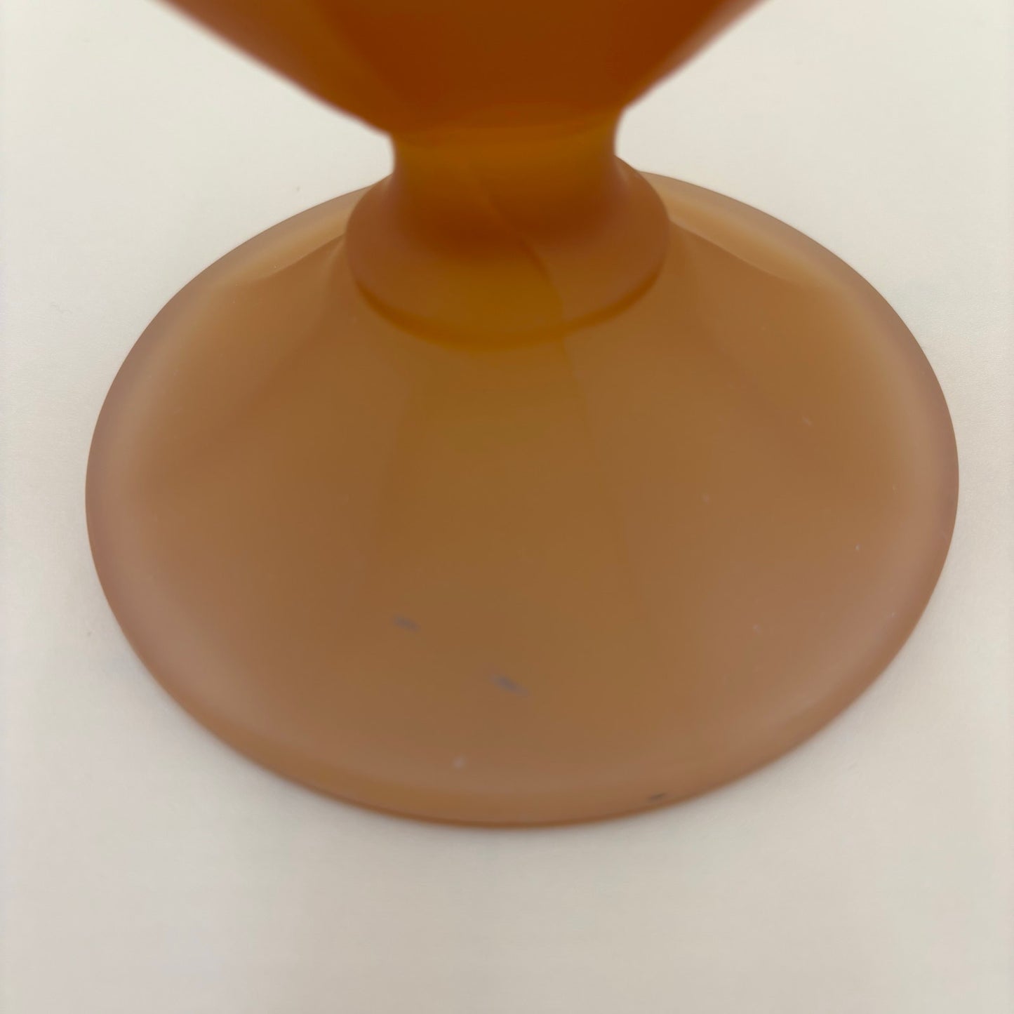 Vintage Peach/Amber Satin Swung Vase - Ruffled Rim 13.5" Tall