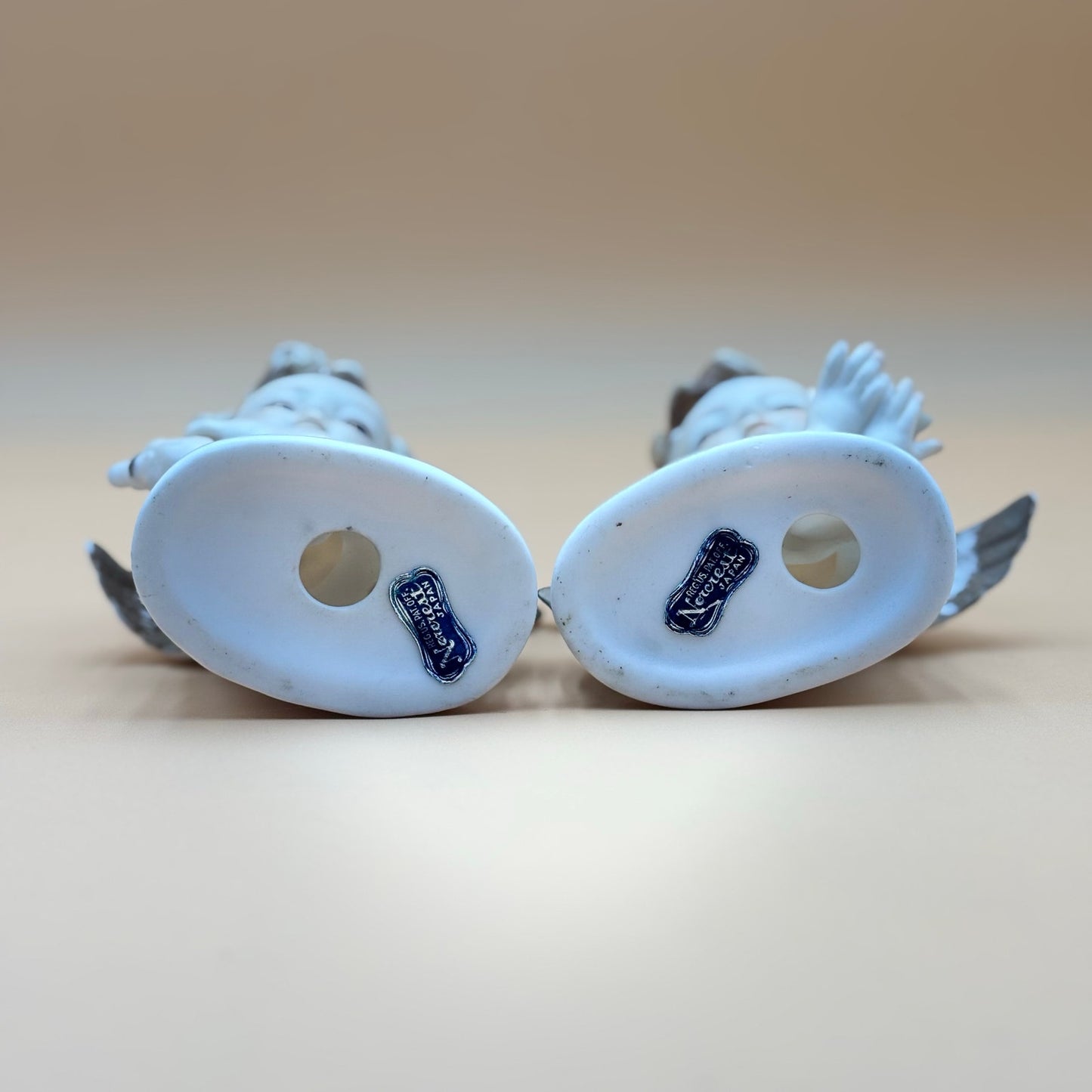 Norcrest Vintage Cherub Figurines — Pair of Angels with Wings