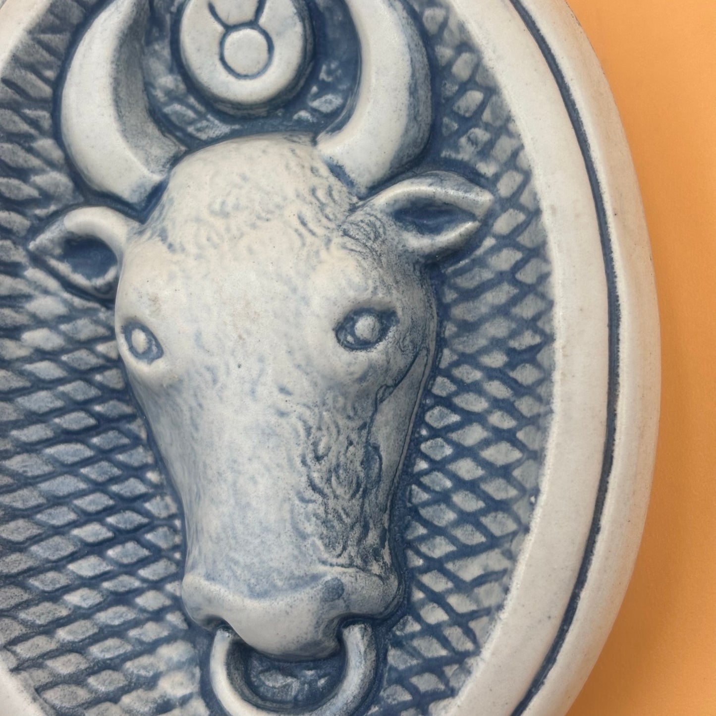 JIE Gantofta Sweden Zodiac Vintage Wall Plaque – Taurus Bull Relief