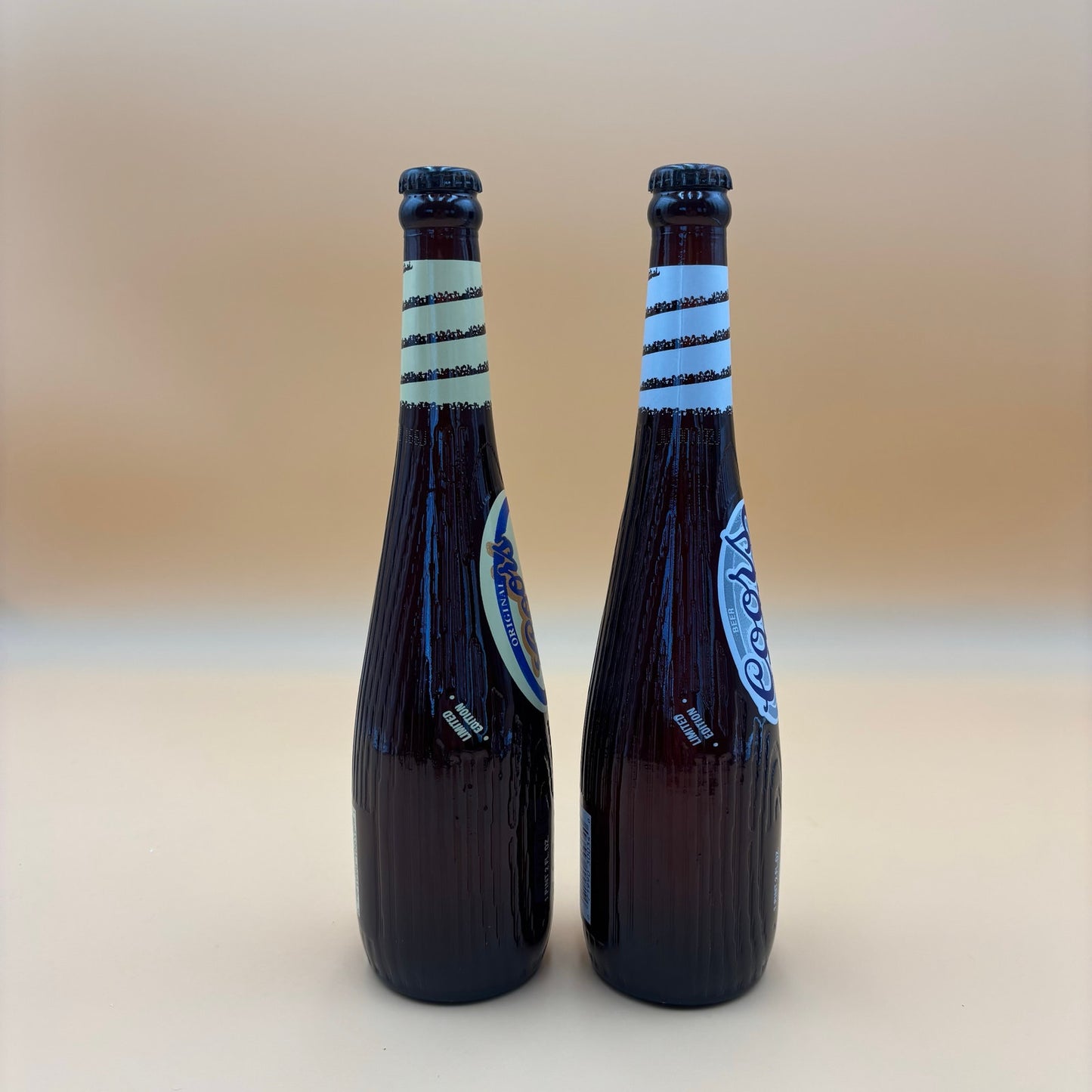 Set of 2 Coors Limited Edition Glass Bottles – Banquet & Light