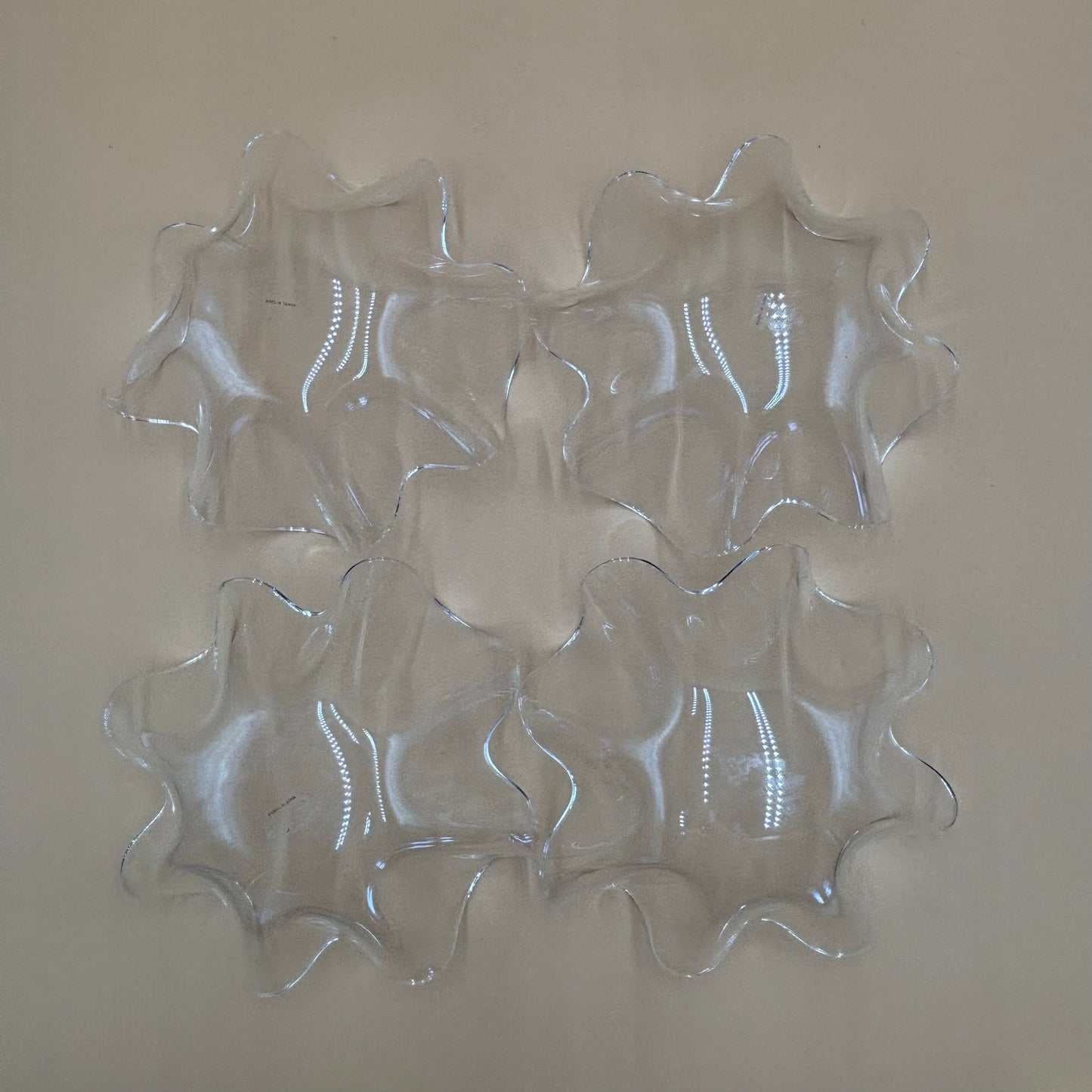 Set of 8 Vintage Acrylic Handkerchief Bowls - Made in Taiwan