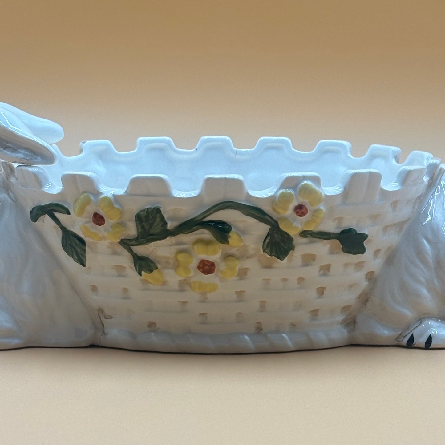 Vintage Enesco Ceramic Easter Bunny Planter/Basket E0559 Large