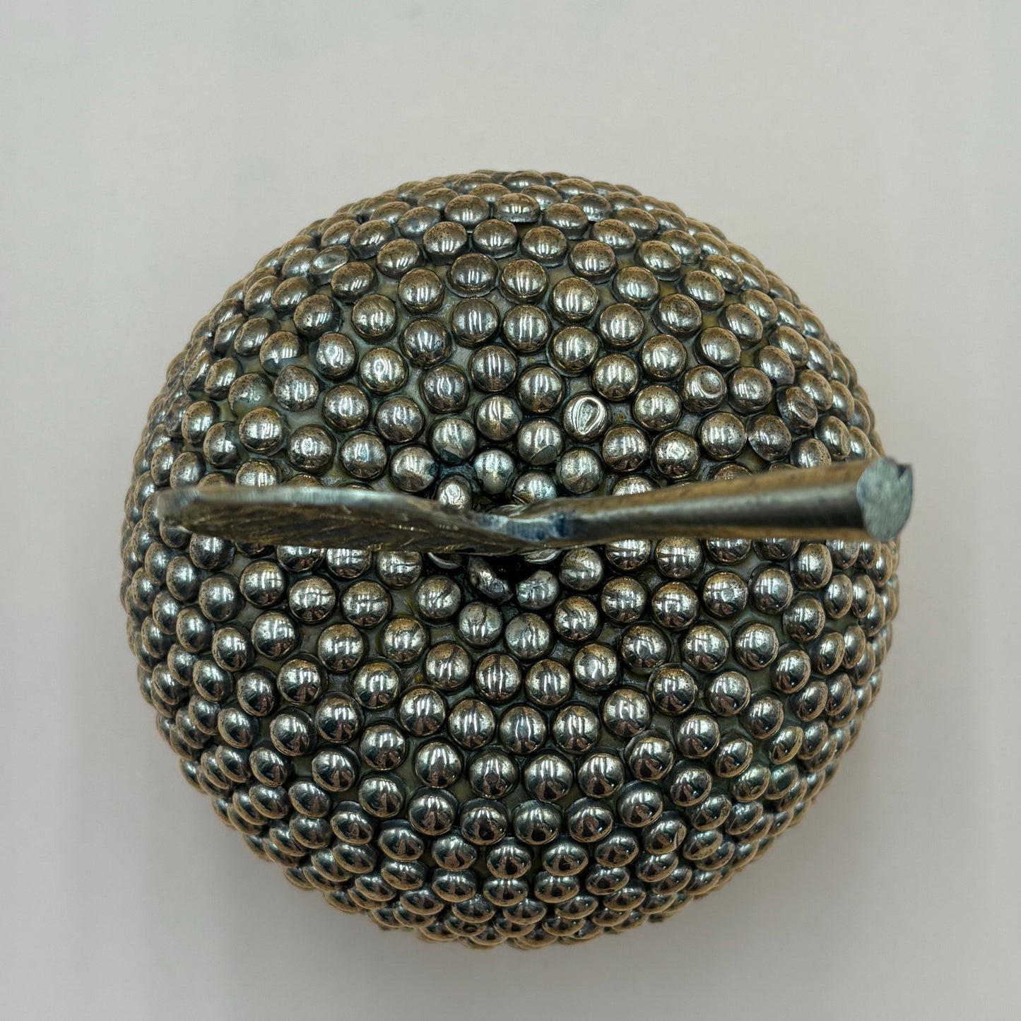 Vintage Brass Studded Apple Sculpture