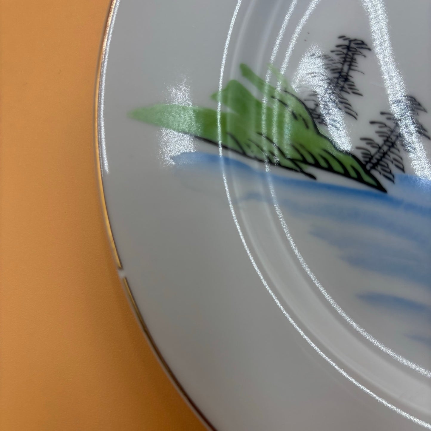 Vintage Ritz China Hand Painted Japanese Tea Set - Mt. Fuji Scene 18 Pieces