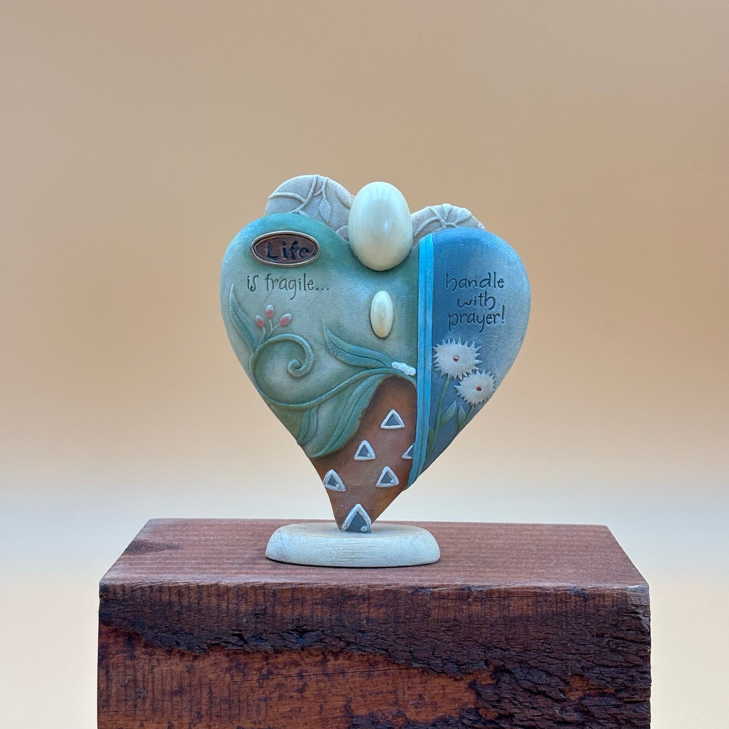 Life Is Fragile Heart Figurine – Enesco 2007 Take Heart by Kim Lawrence