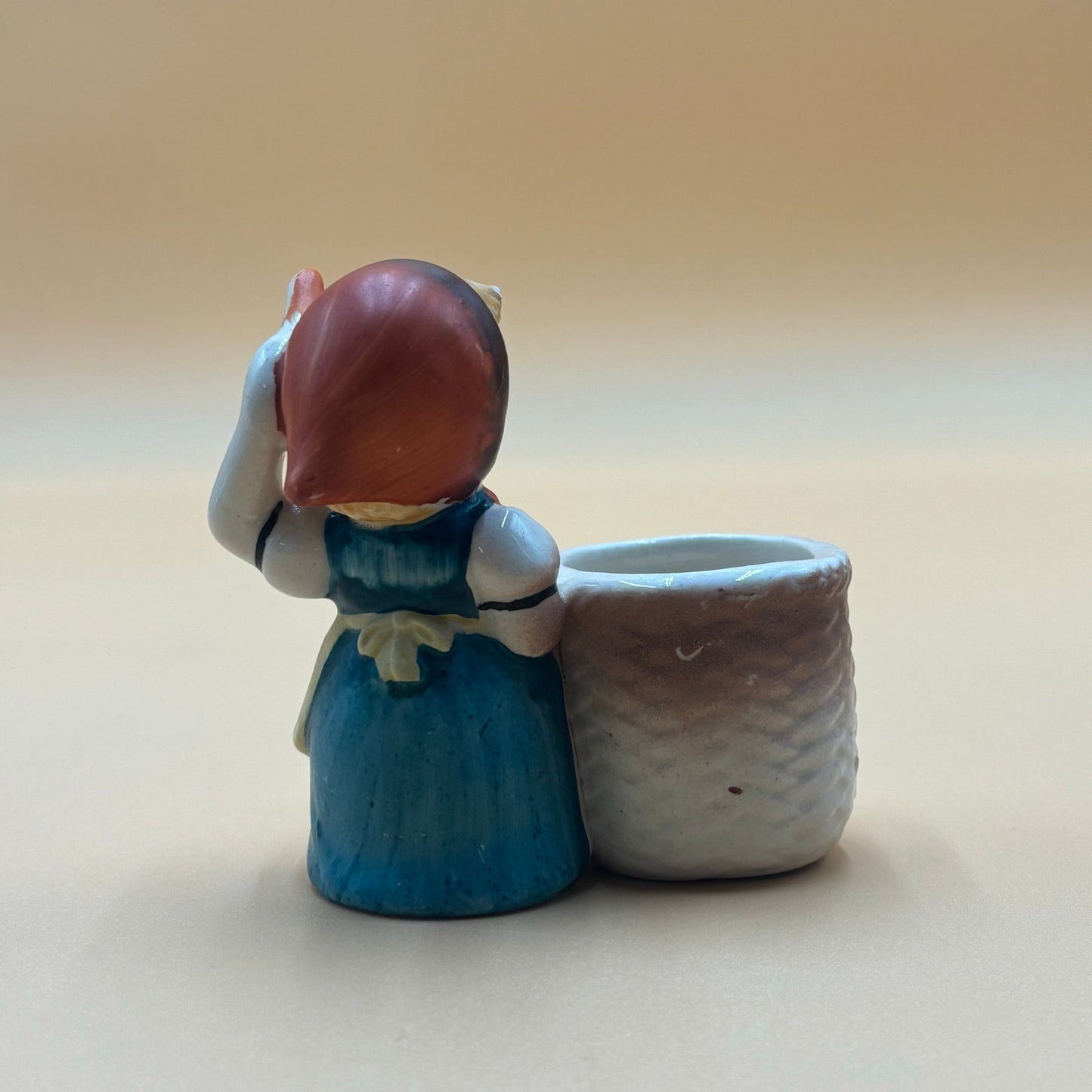 Vintage Japanese Girl with Bonnet Planter - Ceramic Trinket Dish