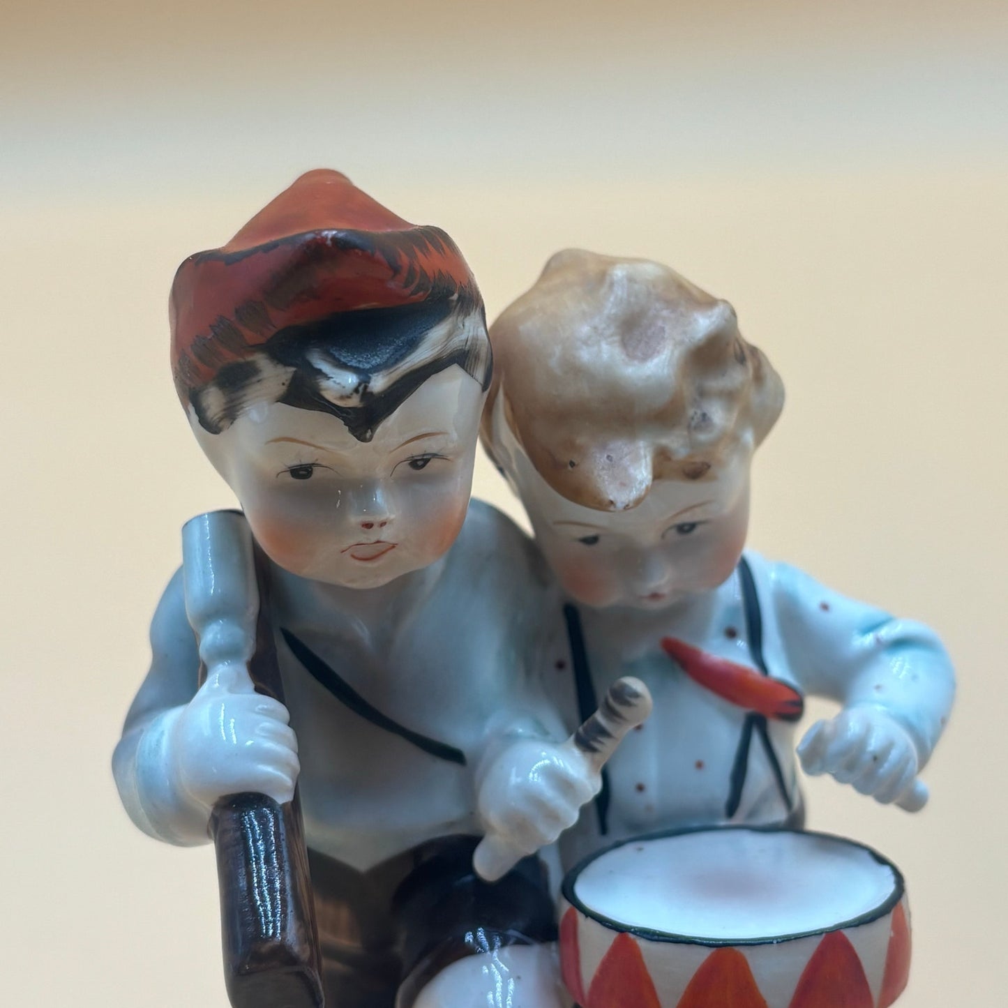 Vintage Occupied Japan Boys with Drum & Rifle Figurine 1950s