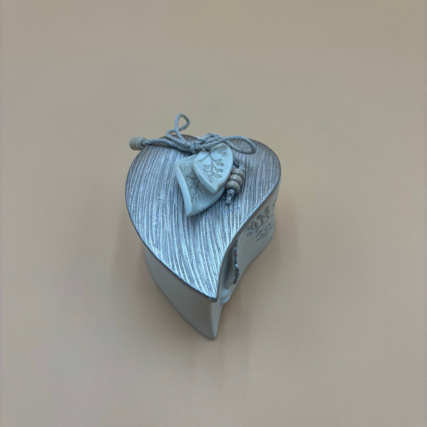 Nature’s Poetry Heart-Shaped Ceramic Trinket Box (2010 Enesco)