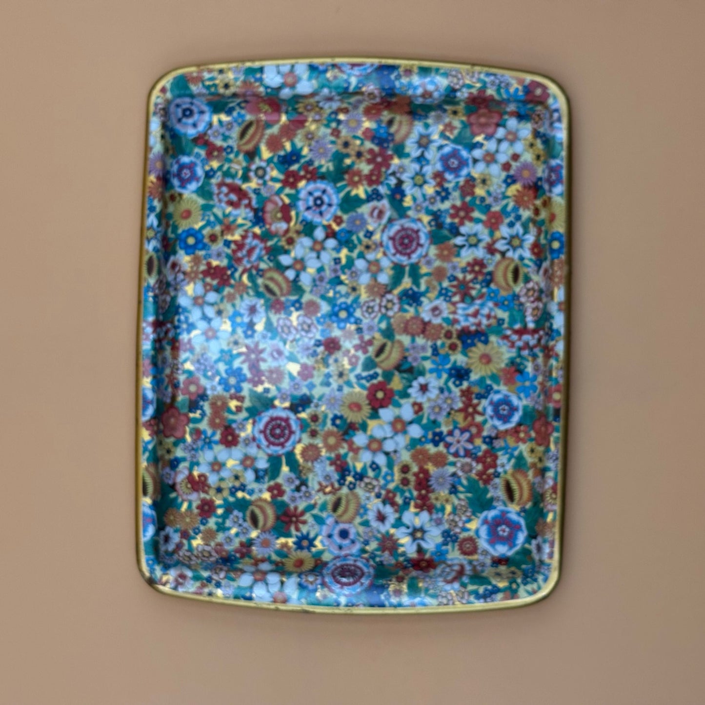 Vintage Daher Floral Tin Canister & Trays Set – Made in England