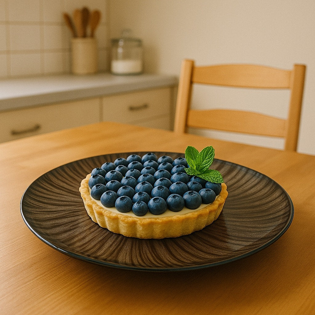 Vtg. Oneida Horizon Swirl Dinner Plate - Brown Stoneware "11.5