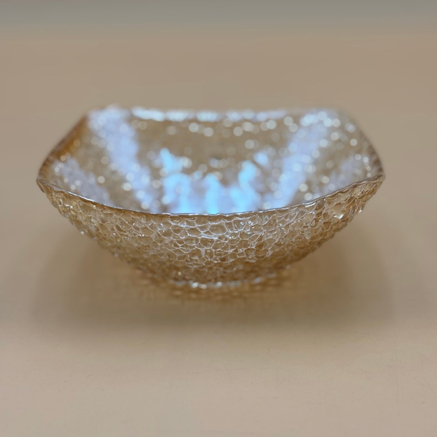 Textured Pebbled Salad Bowls Square Rounded Design
