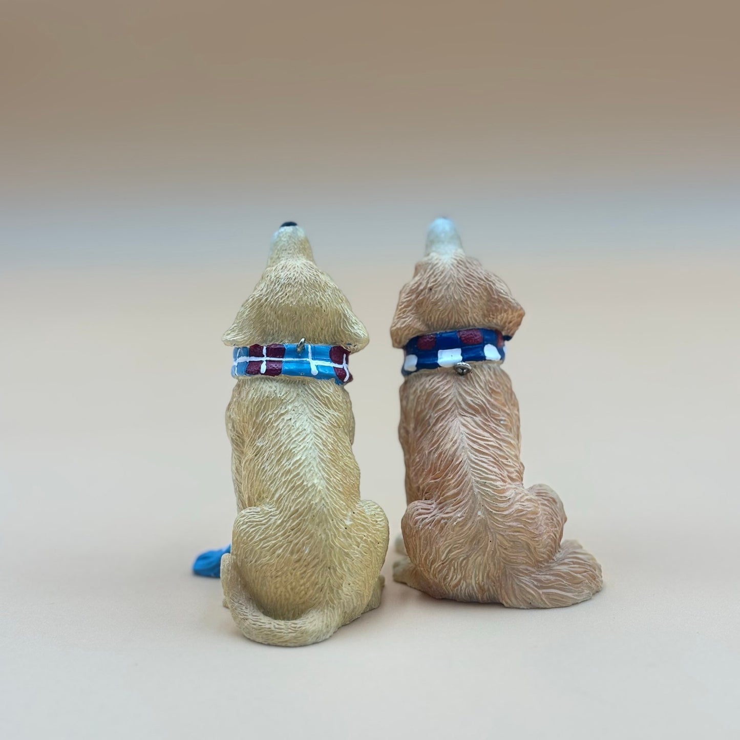 Pair of Golden Retriever Dog Ornaments with Scarves