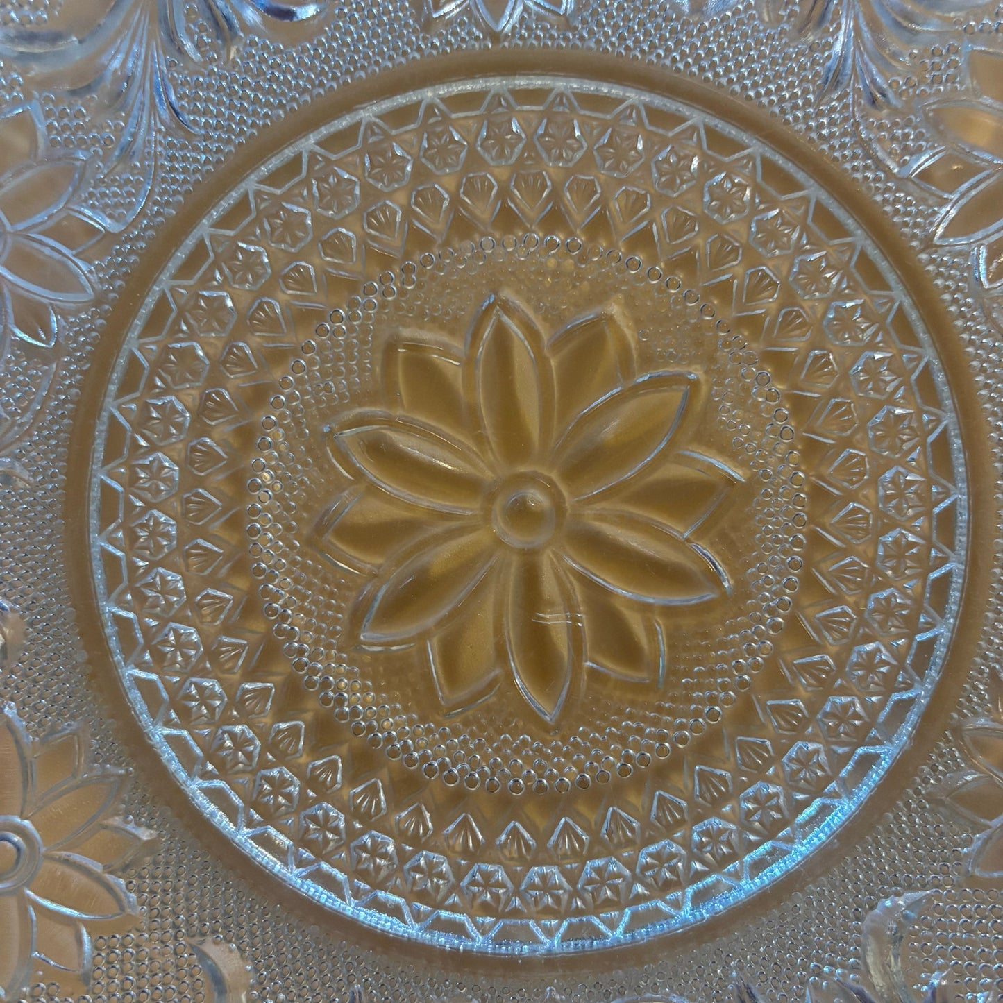 Vintage Set-4 Anchor Hocking Sandwich Glass Luncheon Plates - 8"