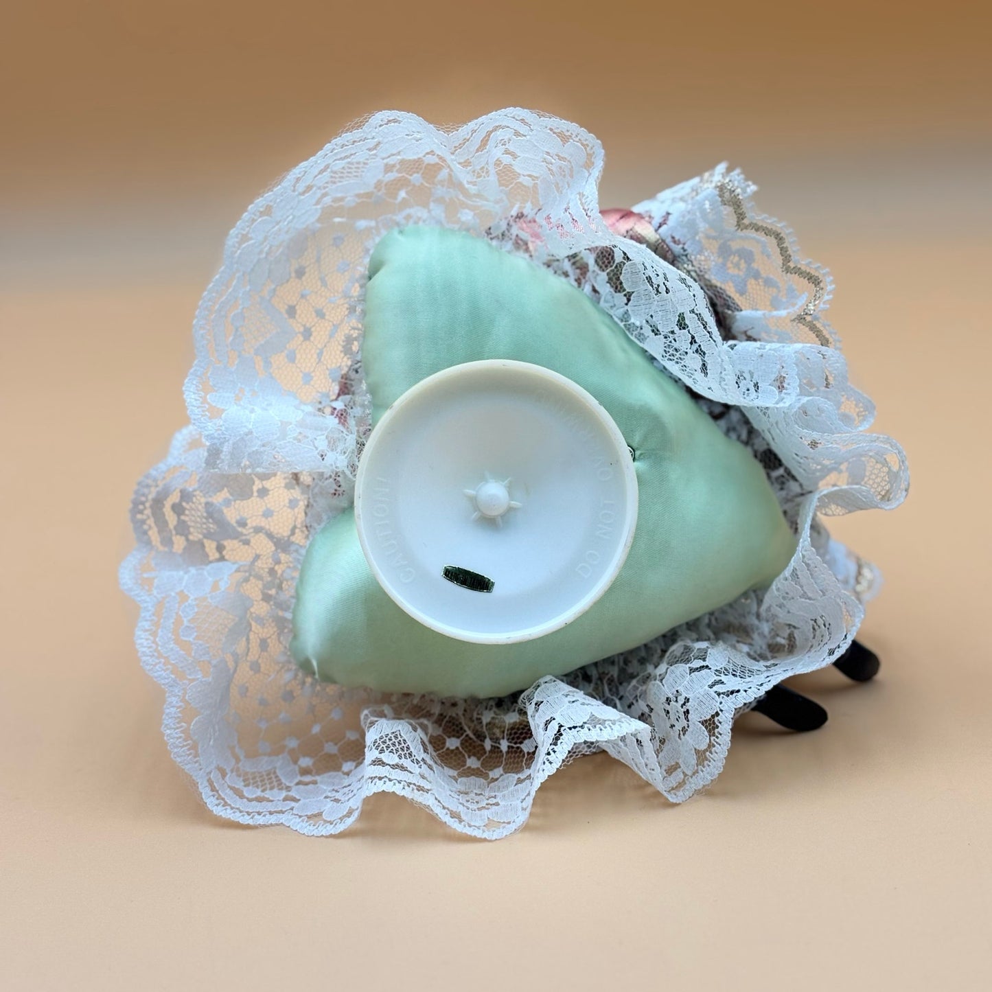 Porcelain Musical Clown Doll – Gold & Floral Dres