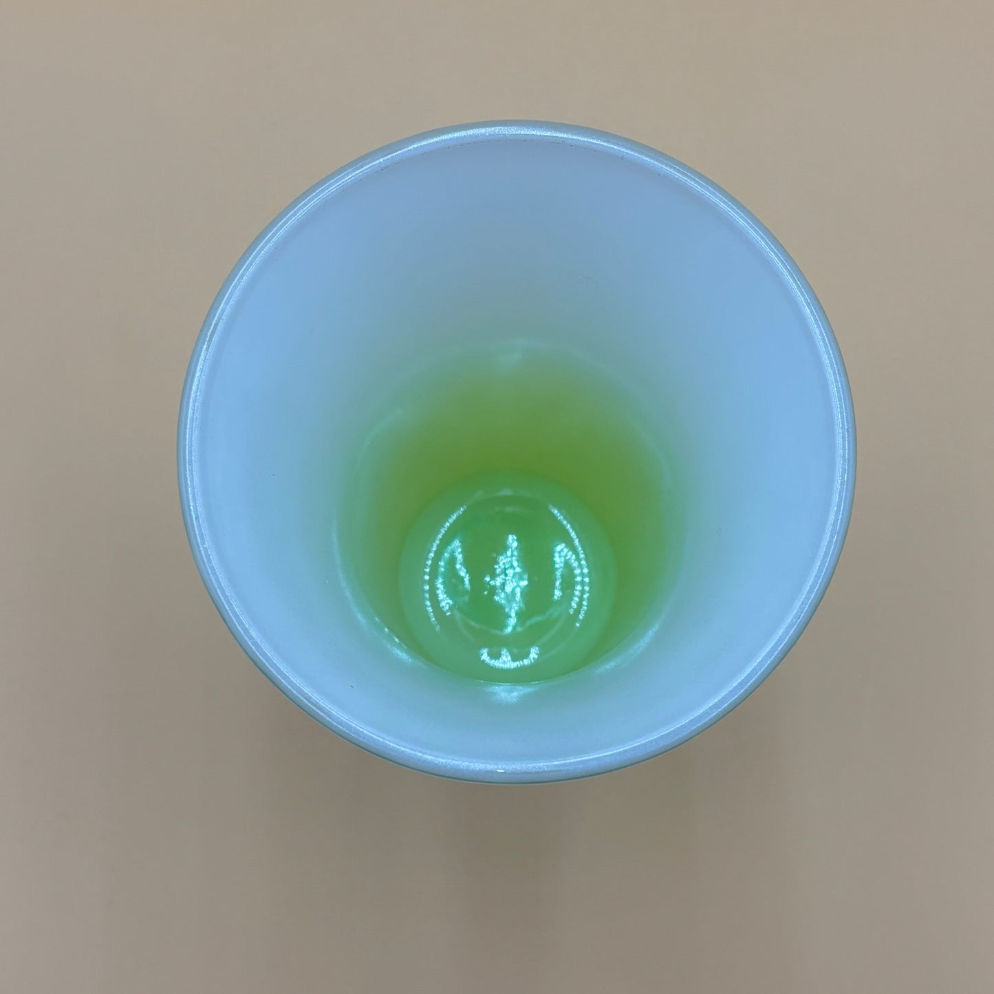 Vintage Green Ombre Art Glass Vase, Signed “L” – 8.25” Tall