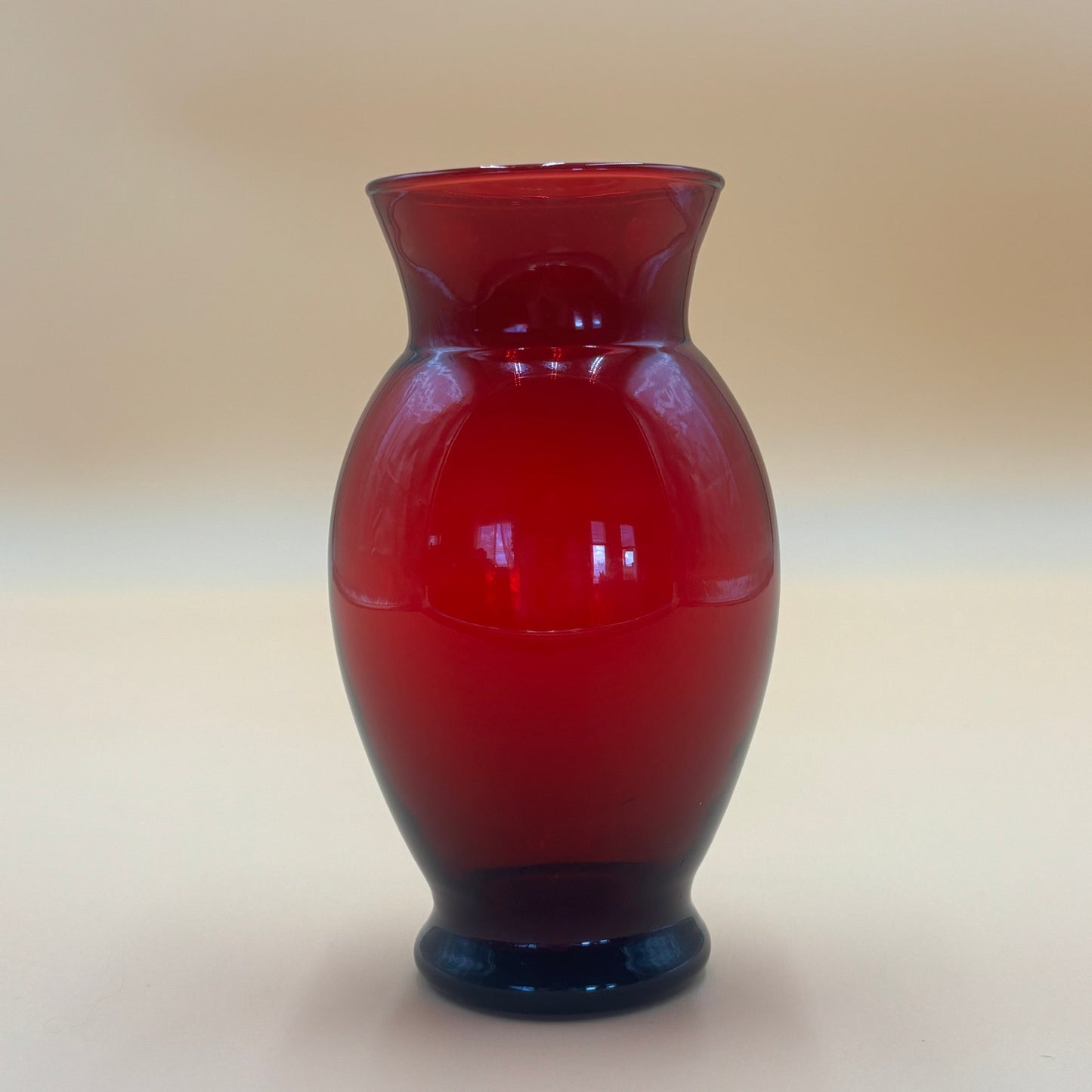 Vintage Ruby Red Glass Vases - Pair of Two Different Styles