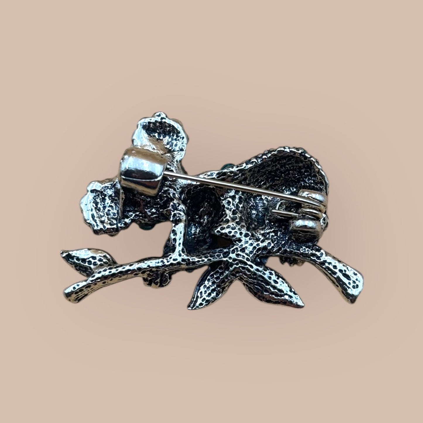 Gold Tone Koala Bear Crystal Brooch