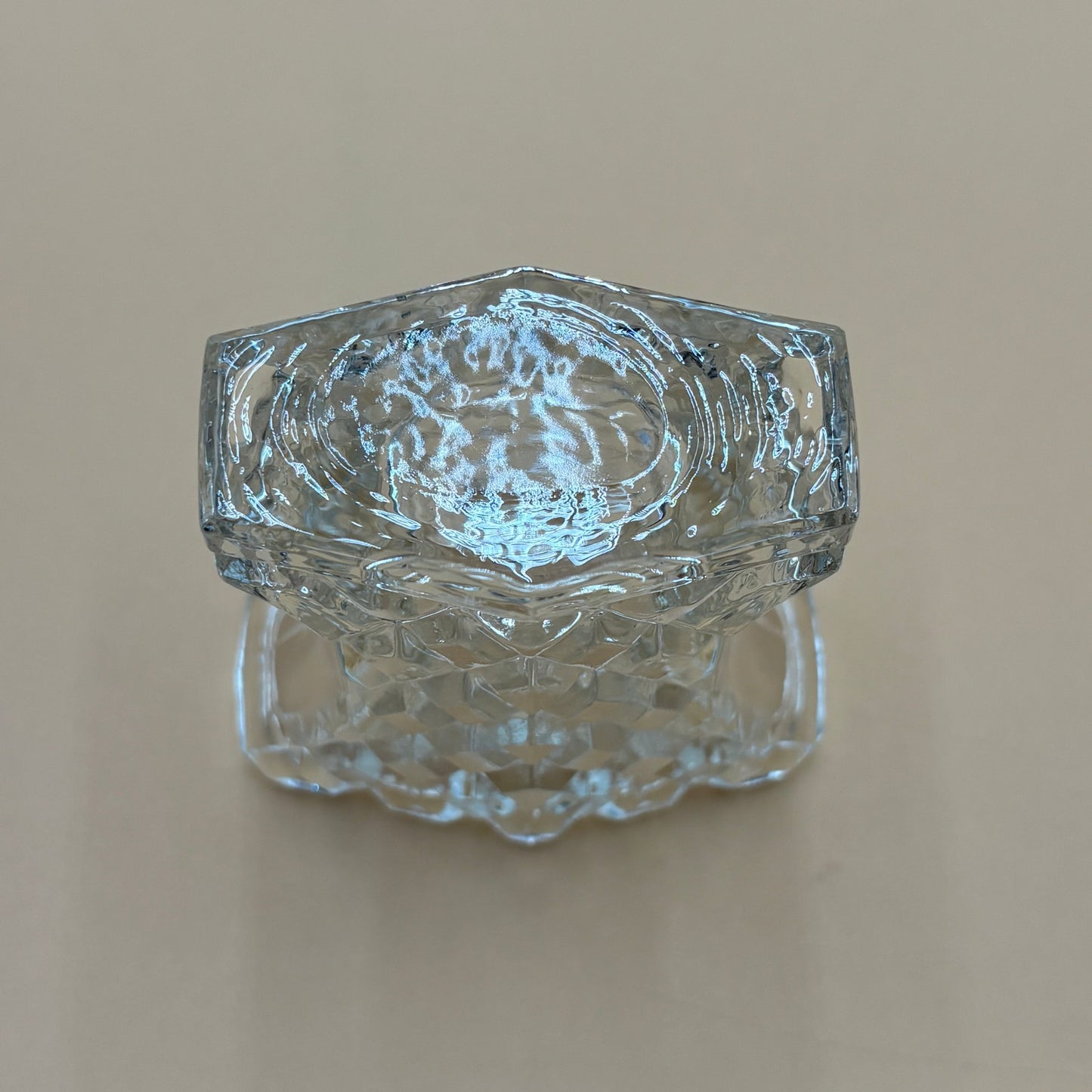 Vintage Diamond-Cut Glass Toothpick Holder – 2 3/8” Tall – Flared Top