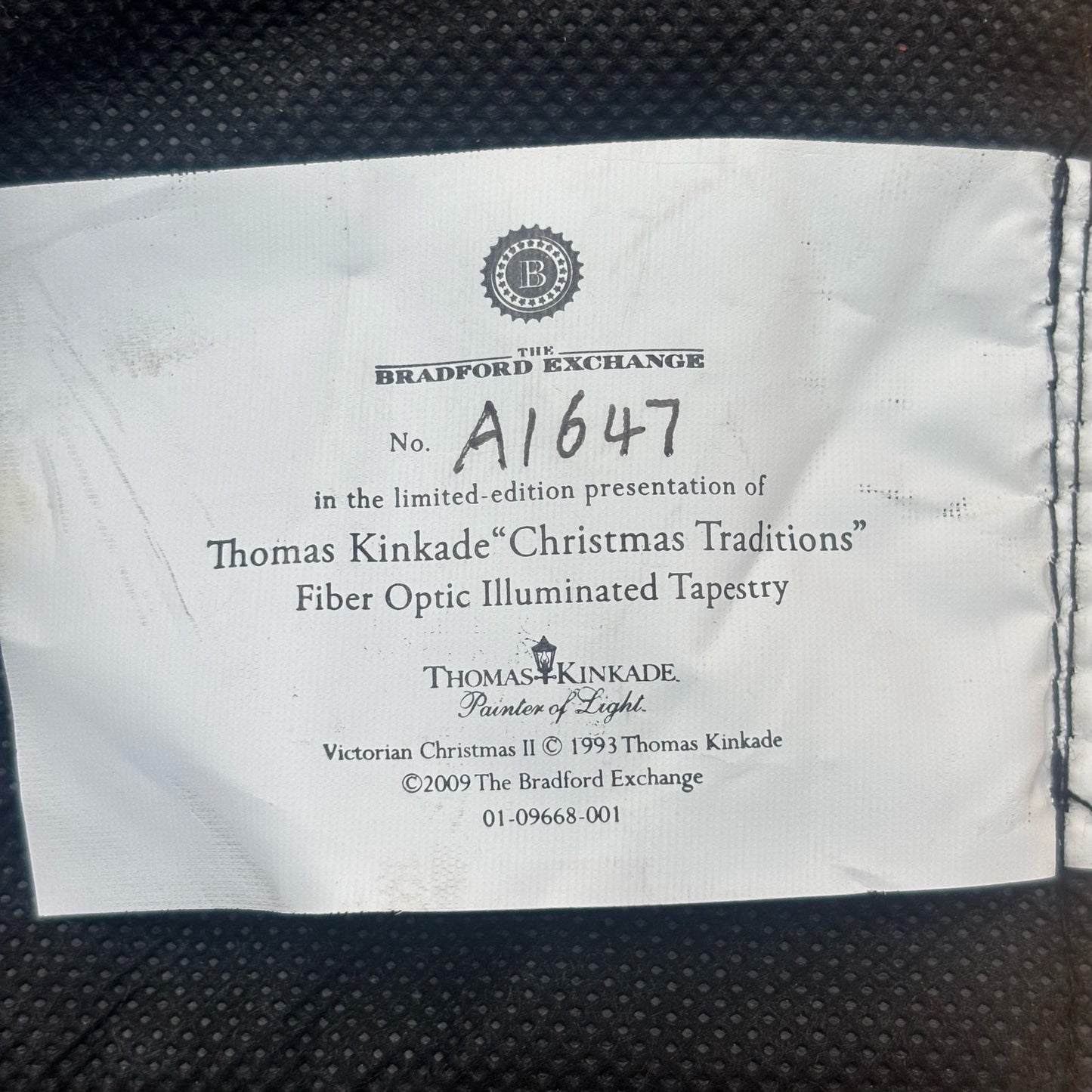 Thomas Kinkade Fiber Optic Wall Tapestry – Victorian Christmas Scene