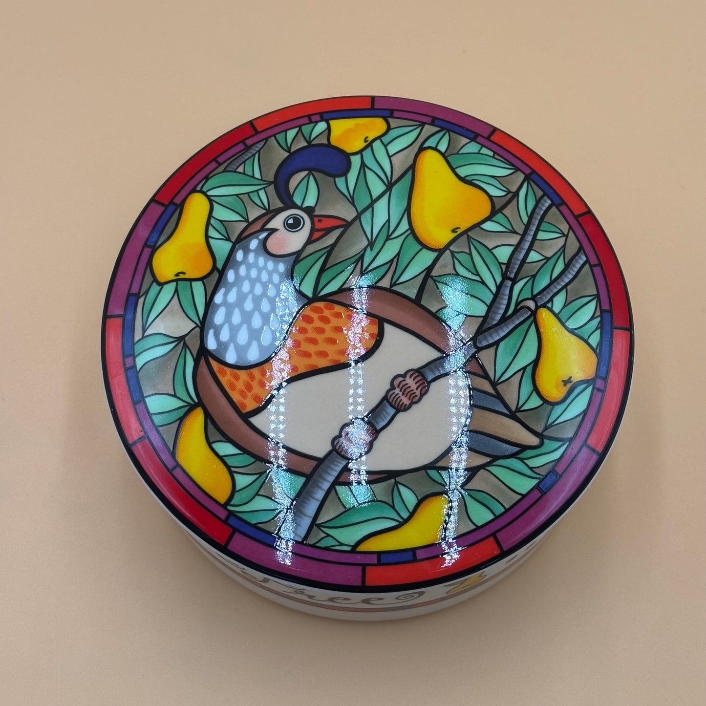 Vintage Mikasa "Pear Tree" Lidded Ceramic Box by Dan Scannell 1980s-90s