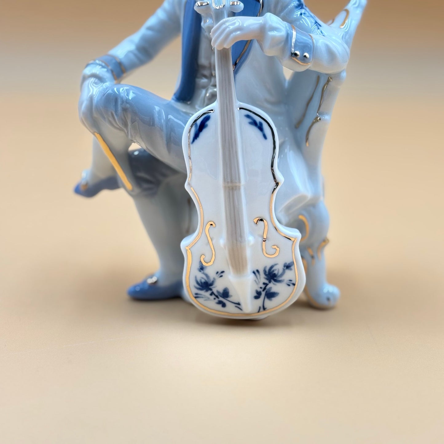 Porcelain Victorian Couple Playing Music Vintage Figurines