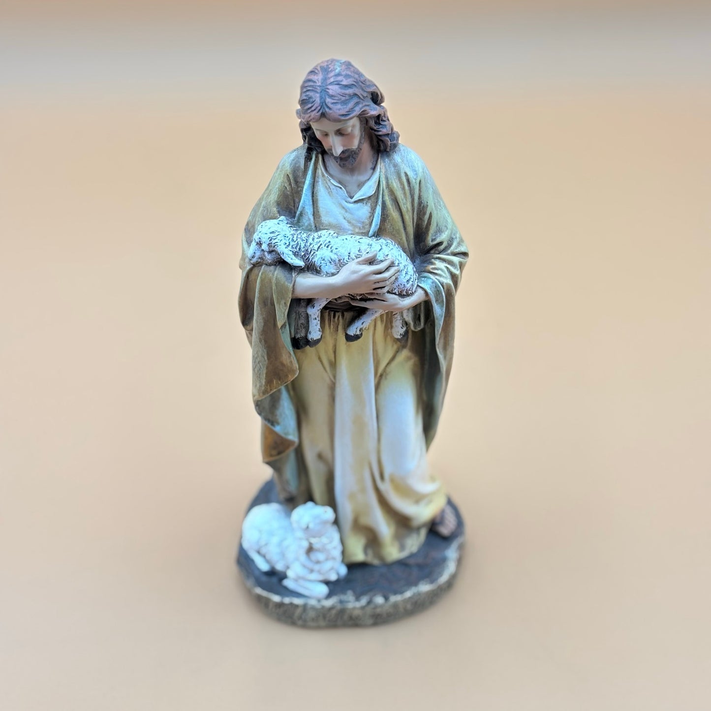 Jesus with Lamb Statue – “The Lord Is My Shepherd” 12"