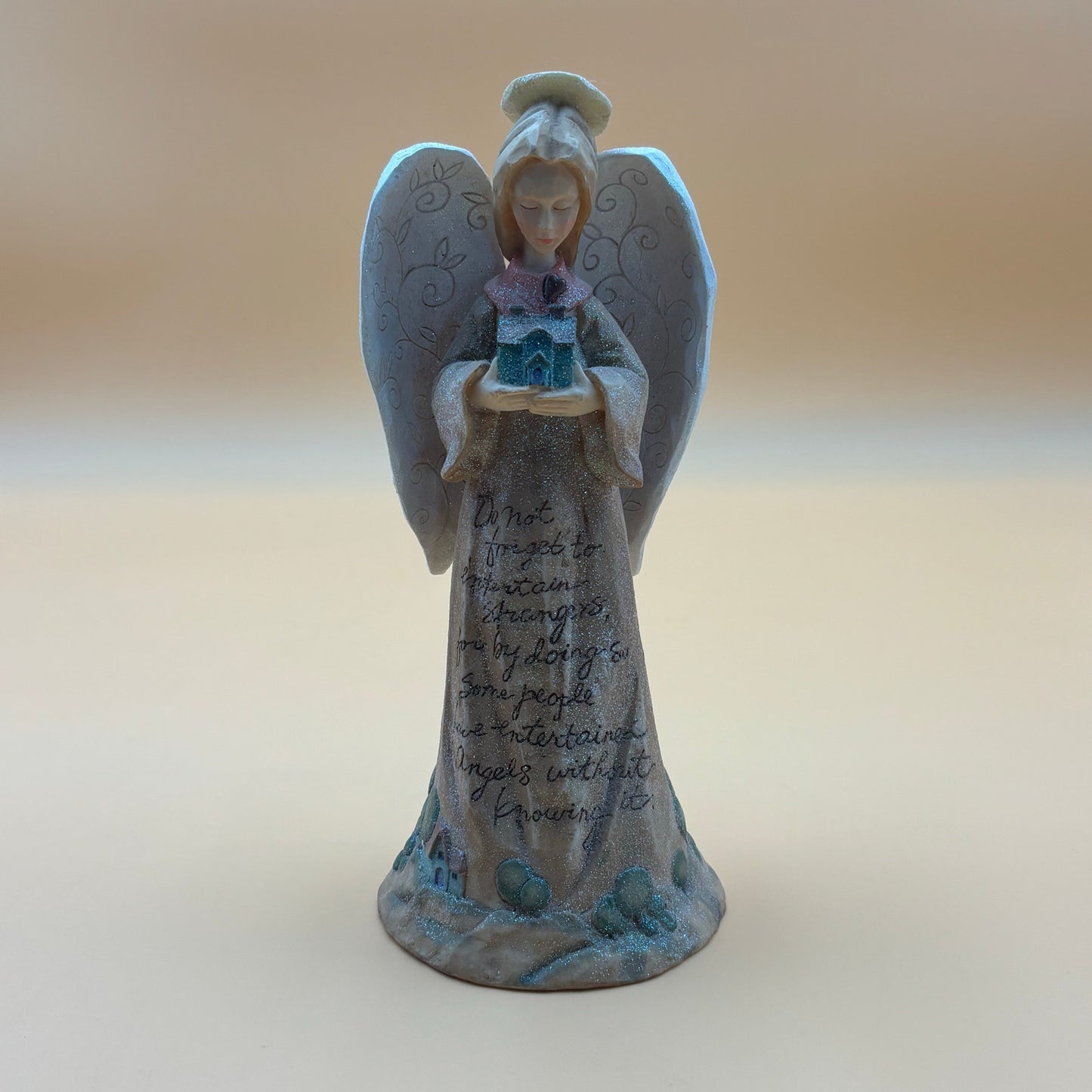 2002 Enesco Foundations Angel Figurine – Hebrews 13:2 by Karen Hahn