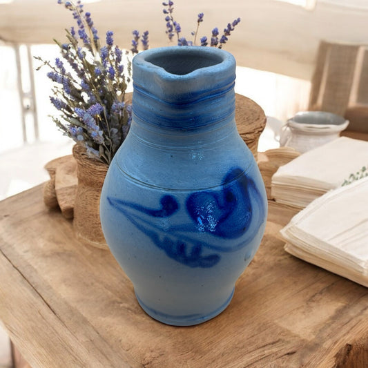 Blue Salt Glaze Stoneware Jug Vase