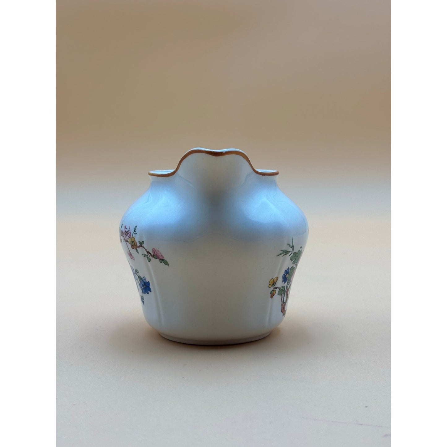 Vintage Ivory China Floral Creamer with Gold Trim K.T.&K.