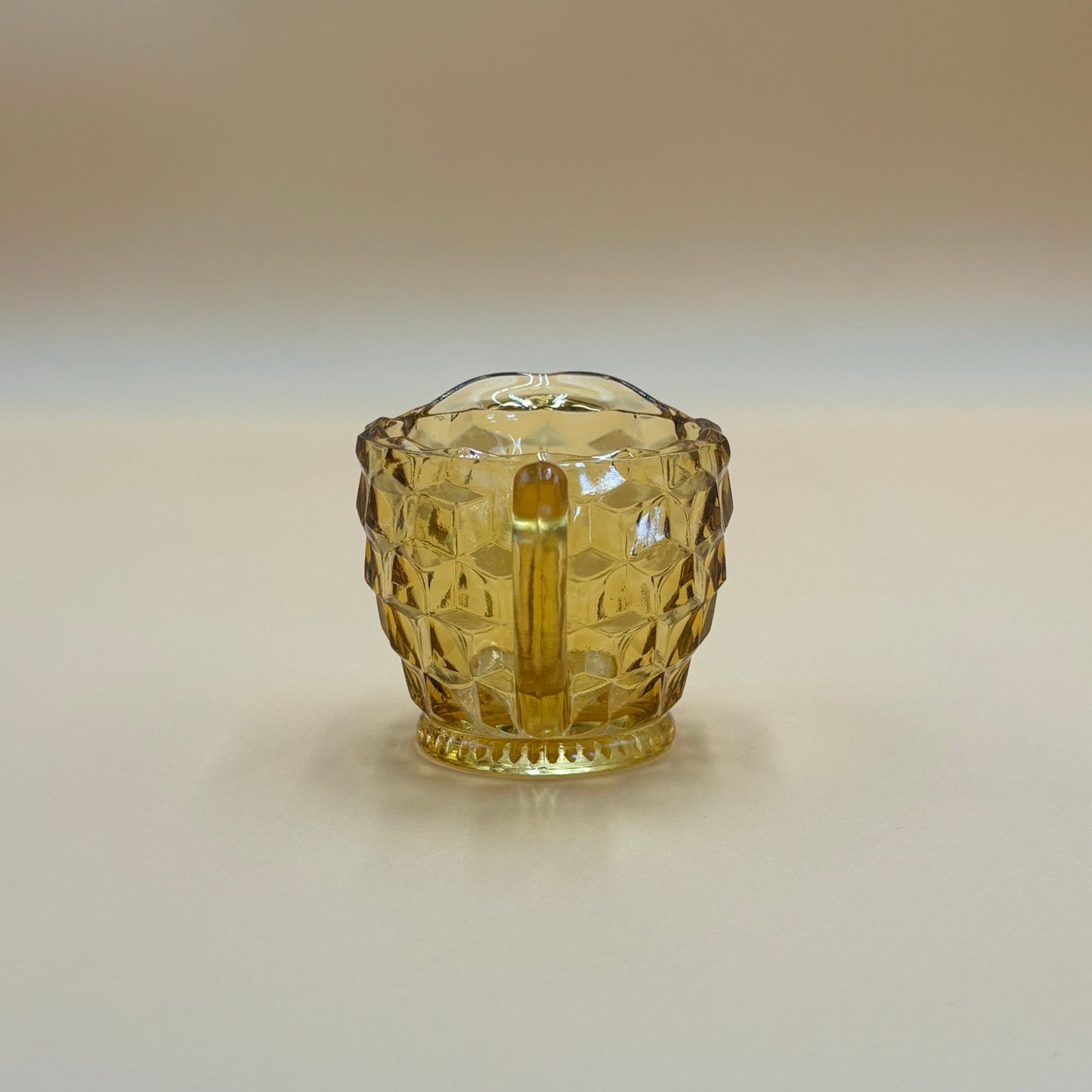 Vintage Jeannette Depression Glass Creamer - Cubist Amber Pattern