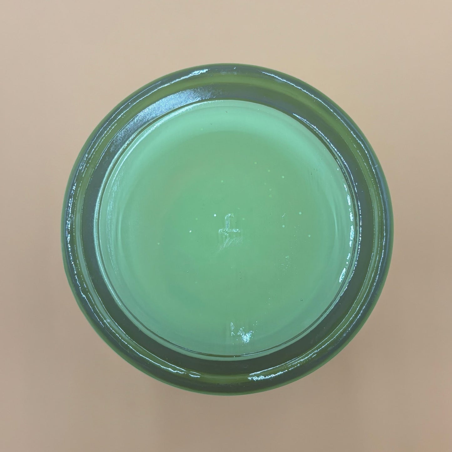 Vintage Green Ombre Art Glass Vase, Signed “L” – 8.25” Tall