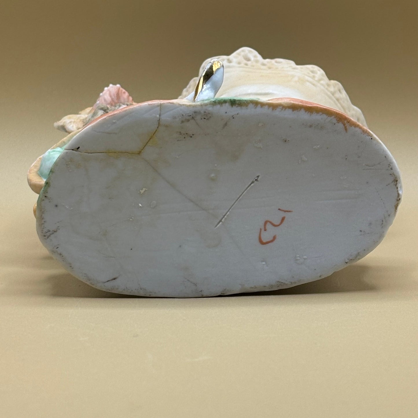 Vintage Victorian Boy & Girl Boot Planters - Porcelain Figurine Pair #3270