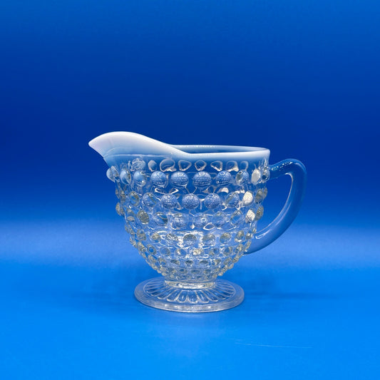 VTG Hobnail Glass Creamer - Clear Pressed Glass