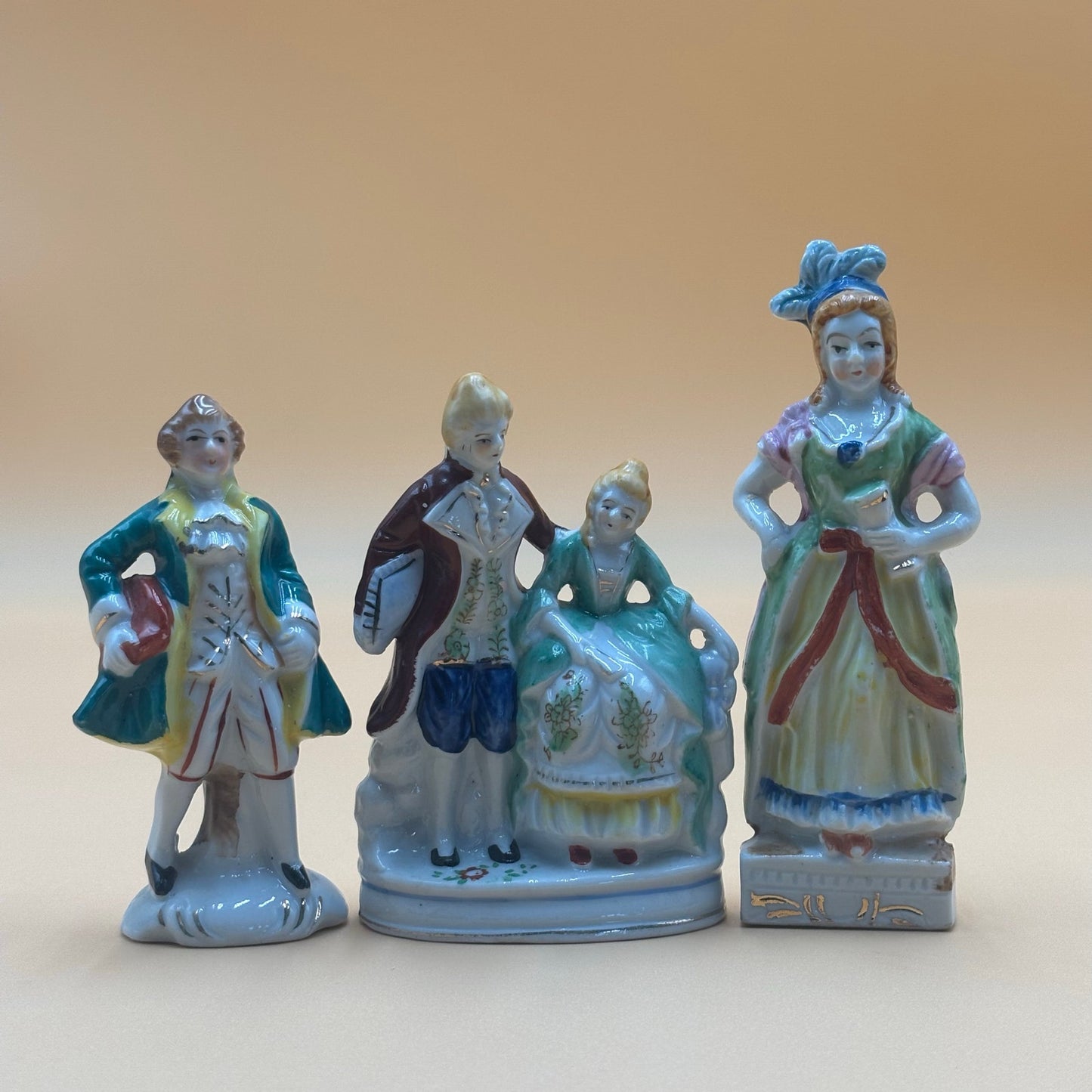 Vintage Victorian Occupied Japan Porcelain Figurine Set of 3 - Colonial Characters