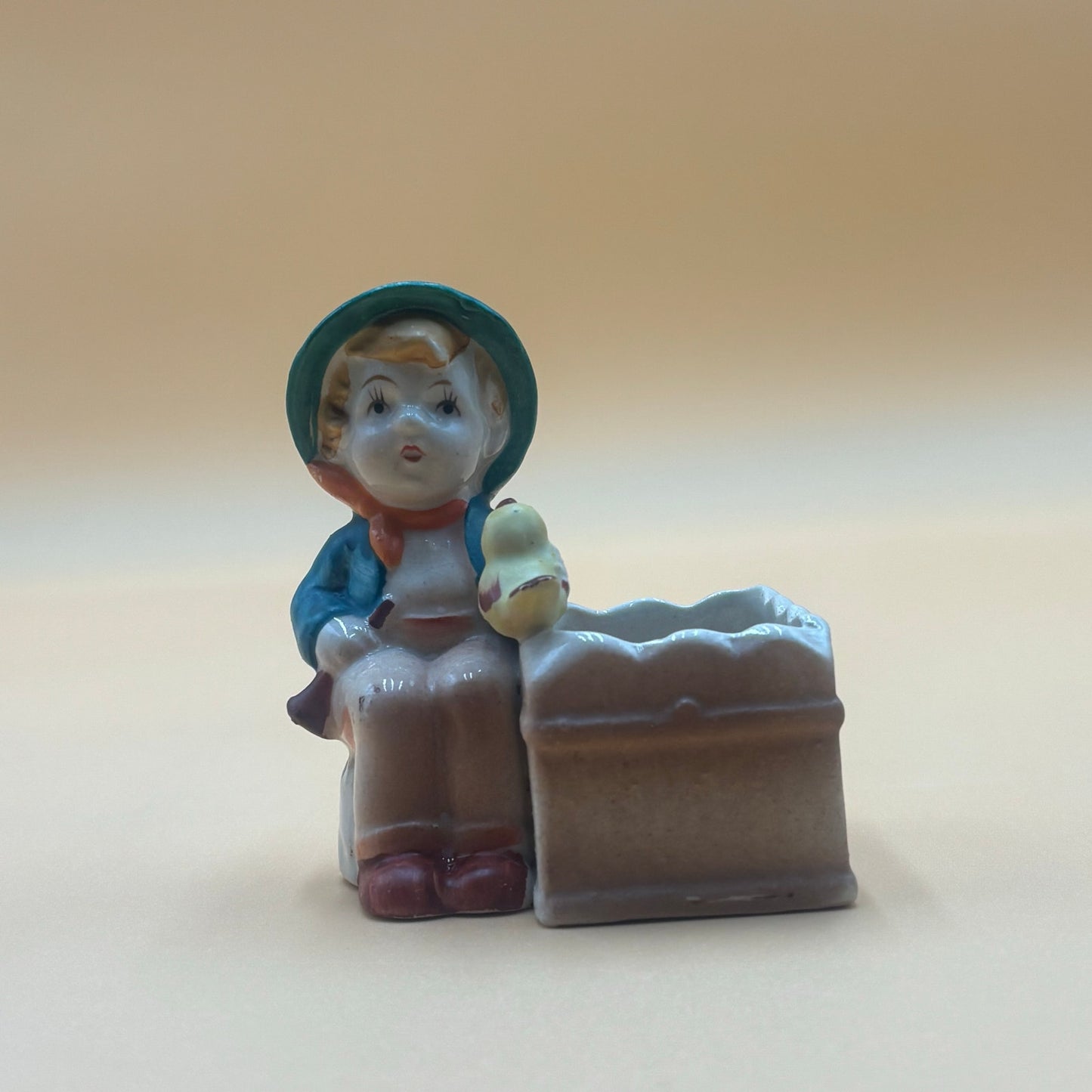 Vintage Occupied Japan Boy with Duck Planter - 1940s/50s