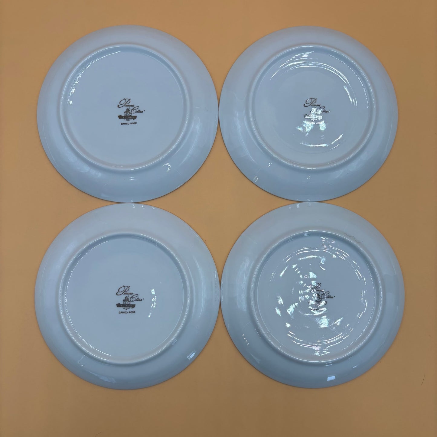 Princess China "Cameo Rose" Salad Plates - Set of 8 - Tru-Tone