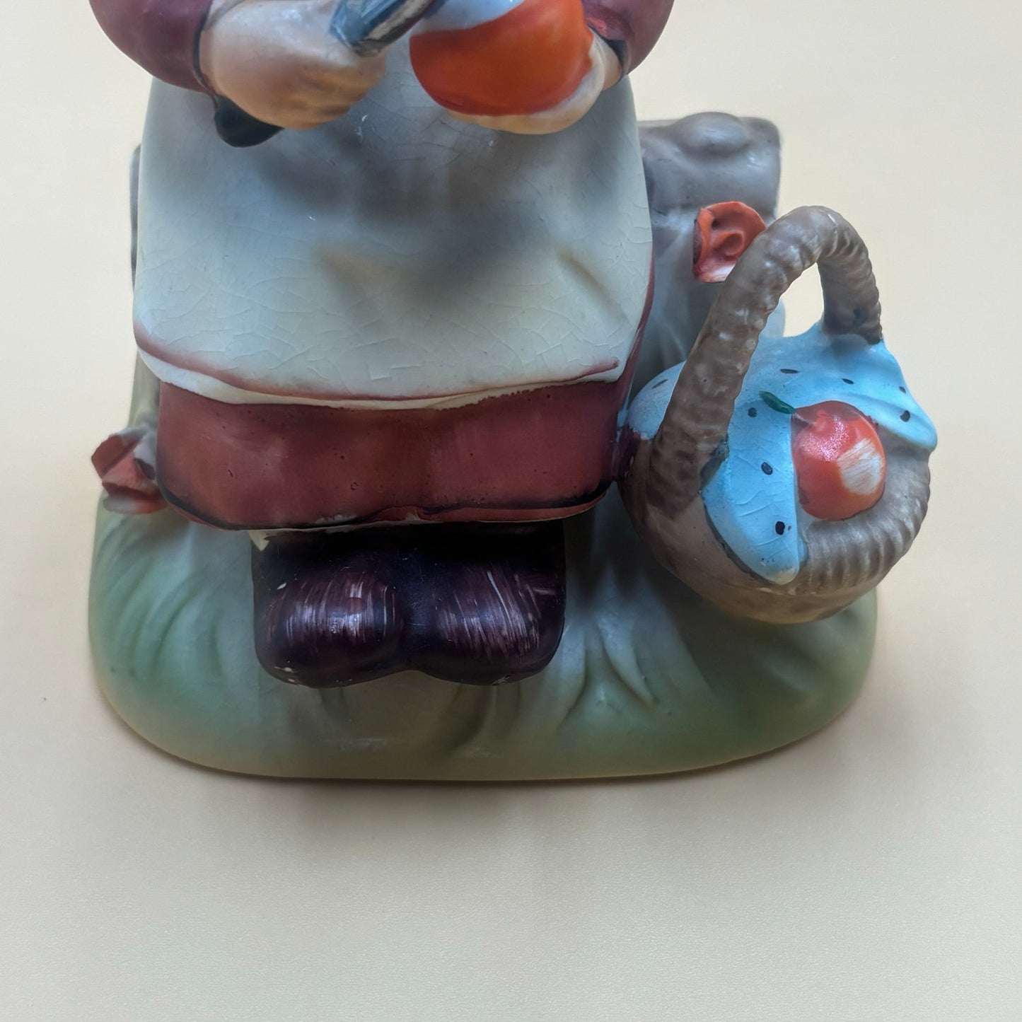 Vintage Erich Stauffer Figurine - Girl Peeling Apples #48512