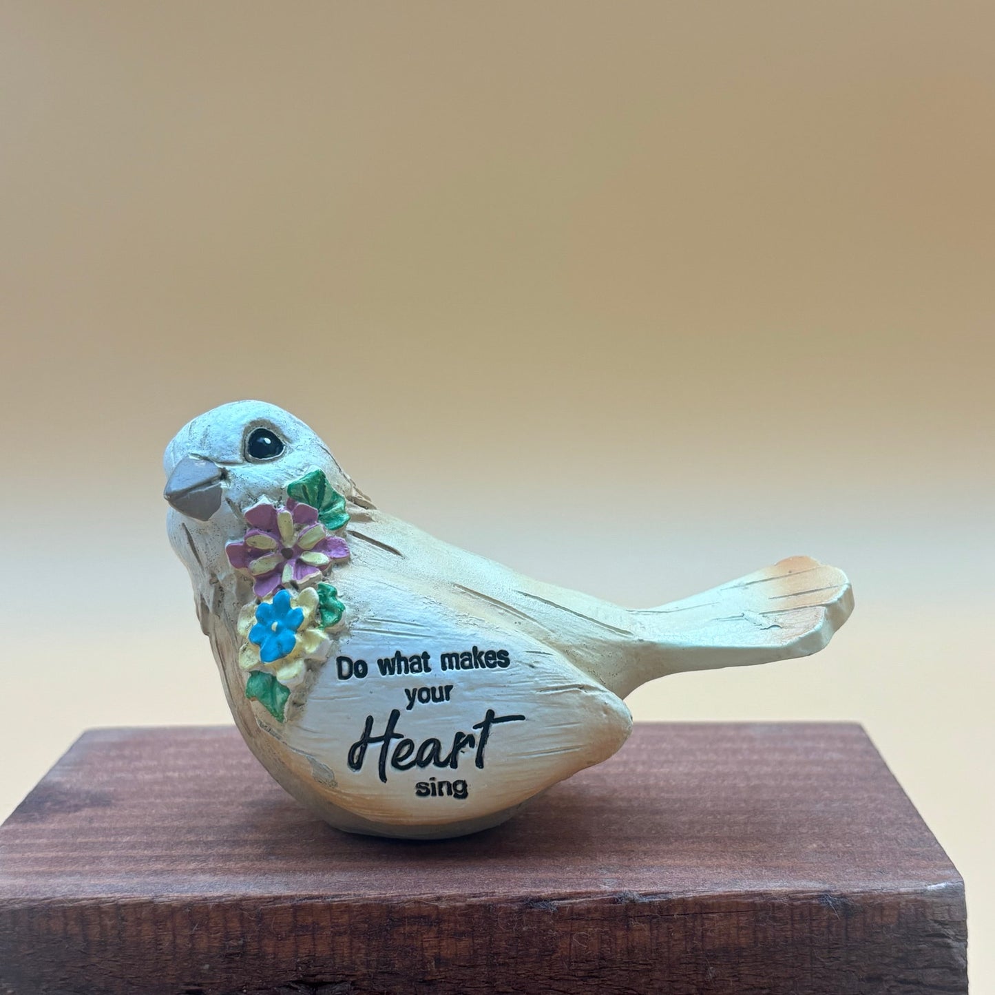 Set of 3 Inspirational Bird Figurines – Floral Accents & Messages (4”)