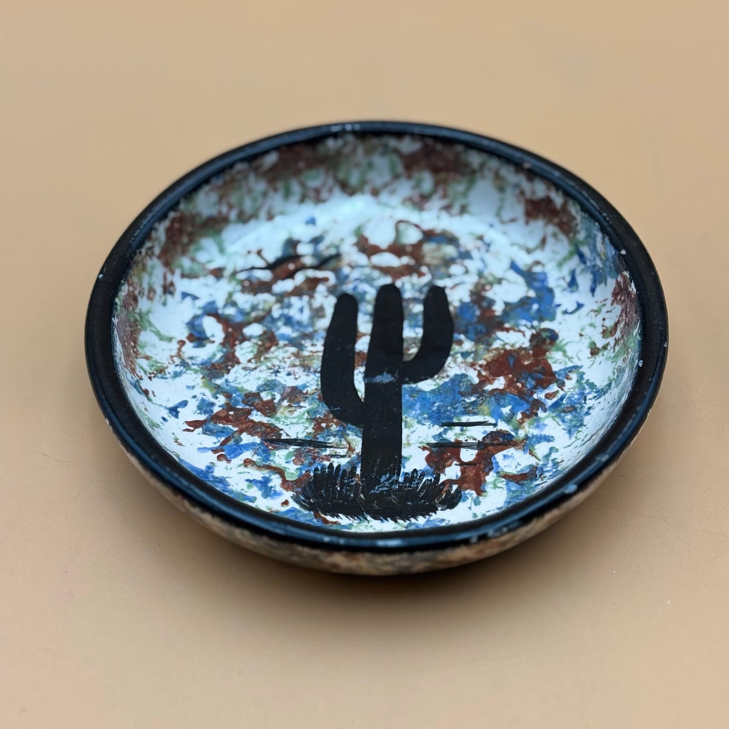 Vintage Mission Pottery Southwest Cactus Dish (1976)