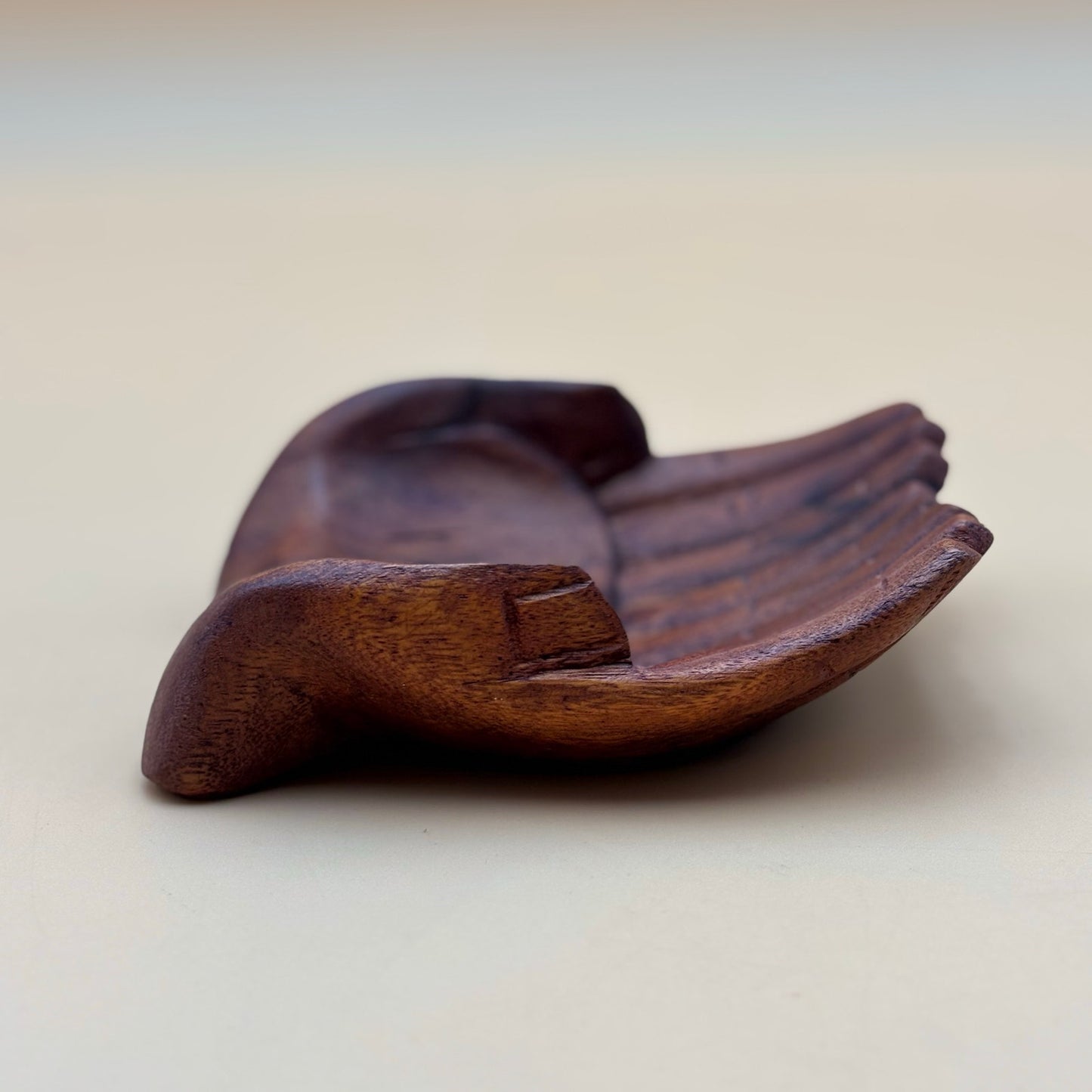 Hand-Carved Wooden Offering Hands Bowl (Indonesia)