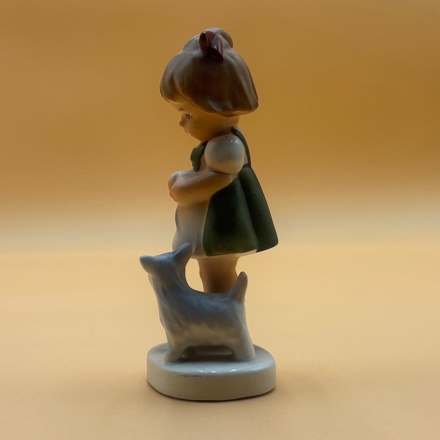 Vintage Girl with White Dog Figurine